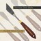 5-Piece Artist Stainless Steel Palette Knife Set - Wood Hande Flexible Spatula Painting Knives for Color Mixing Spreading, Applying Oil, Acrylic Paint on Canvas